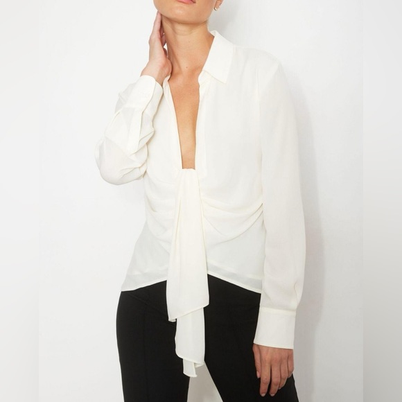 Deep V-Neck Blouse - Picture 11 of 13